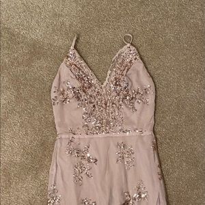 Cute Tan Glittery Dress